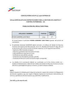 publicaci&oacute;n del resultado final