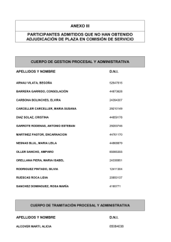 Listado de participantes que no han obtenido adjudicaci&oacute;n de puesto
