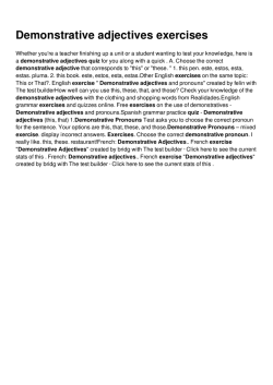 Demonstrative adjectives exercises