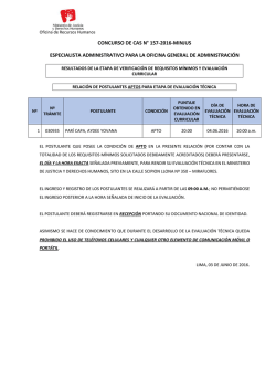 concurso de cas n&deg; 157-2016-minjus especialista administrativo