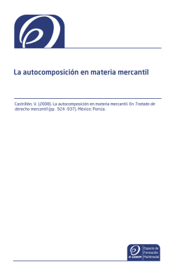 La autocomposici&oacute;n en materia mercantil