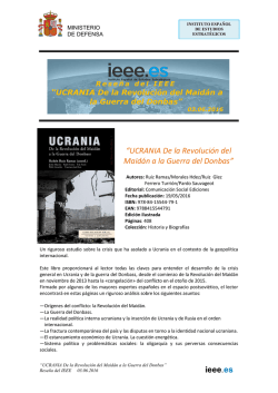UCRANIA De la Revoluci&oacute;n del Maid&aacute;n a la Guerra del Donbas