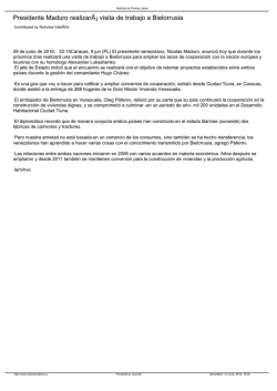 Presidente Maduro realizar&Atilde;&iexcl; visita de trabajo a