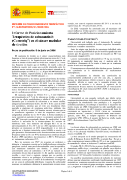 Informe de Posicionamiento Terap&eacute;utico de cabozantinib