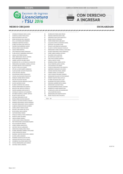 XALAPA AREA CIENCIAS DE LA SALUD MEDICO CIRUJANO