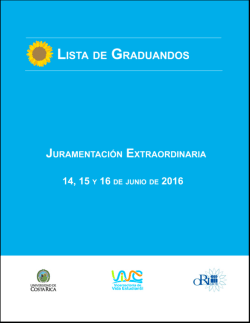 Lista de graduandos. Juramentaci&oacute;n Extraordinaria. Junio 2016