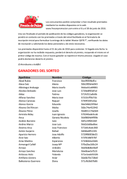 GANADORES DEL SORTEO