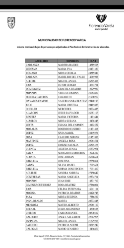 MUNICIPALIDAD DE FLORENCIO VARELA