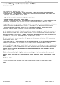 Llueve en Chicago, debuta Messi en Copa Am&Atilde;&copy;rica