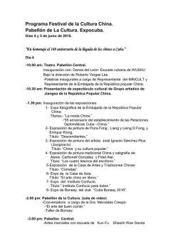 Programa Festival de la Cultura China. Pabell&oacute;n de La Cultura