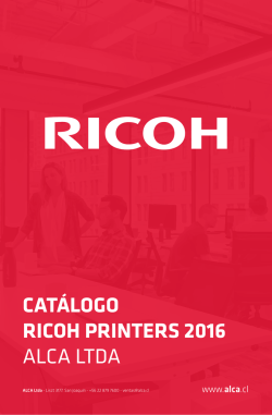 CAT&Aacute;LOGO RICOH PRINTERS 2016 ALCA LTDA