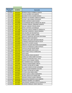 Numero de servicio NUMERO Suscnomb 42210857 44610597