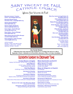 sunday bulletin newsletter - Saint Vincent de Paul Catholic Church