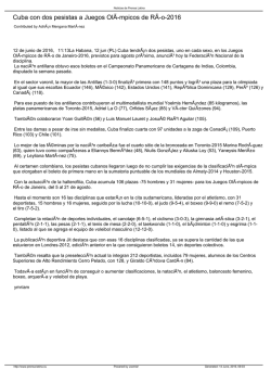 Cuba con dos pesistas a Juegos Ol&Atilde;-mpicos de R&Atilde;