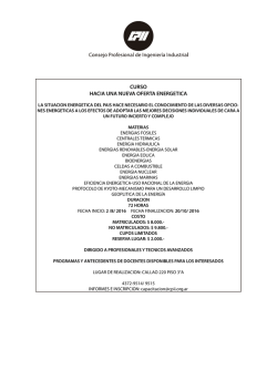CURSO HACIA UNA NUEVA OFERTA ENERGETICA