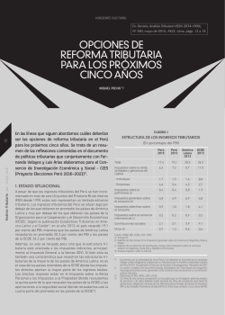 opciones de reforma tributaria para los pr&oacute;ximos cinco a&ntilde;os