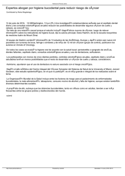 Expertos abogan por higiene bucodental para