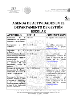 agenda de actividades en el departamento de gesti&oacute;n escolar