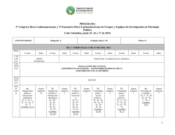 PROGRAMA 3&ordm; Congreso Ibero Latinoamericano y 4&ordm; Encuentro