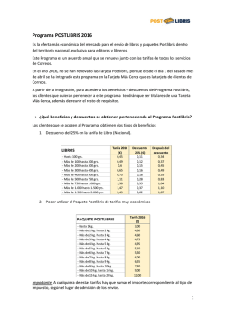 Programa POSTLIBRIS 2016