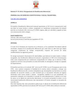 Bolet&iacute;n N&deg; 35-2016/ Otorgamiento de Bonificaci&oacute;n