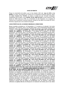 AVISO DE REMATE Pongo en conocimiento del - CFN