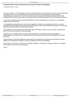 Comienza 66 torneo internacional de pesca Ernest