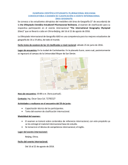 olimpiada cient&iacute;fica estudiantil plurinacional boliviana convocatoria