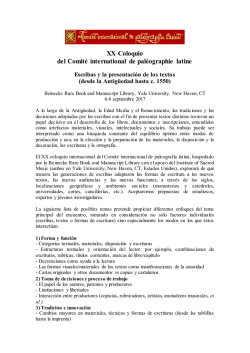 XX Coloquio del Comit&eacute; international de pal&eacute;ographie latine