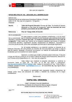 Relaci&oacute;n de IE invitadas al Taller del proyecto educativo