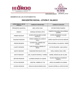 Quintana Roo Candidatos ayuntamientos