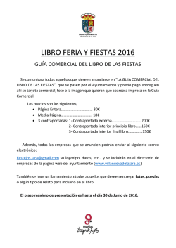 libro feria y fiestas 2016 - Ayuntamiento de Villanueva de la Jara