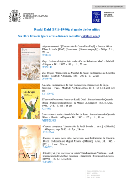 Roald Dahl (1916-1990): el genio de los ni&ntilde;os