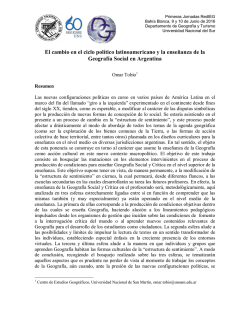 El cambio en el ciclo pol&iacute;tico latinoamericano y la ense&ntilde;anza de la