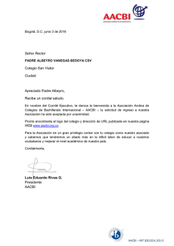 Se&ntilde;or Rector Colegio San Viator Ciudad Apreciado Padre Albeyro