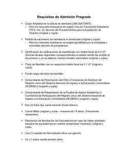 Requisitos de Admisi&oacute;n Pregrado