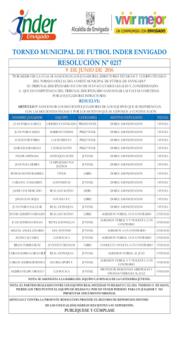 Resoluciones - Comifutbol Envigado