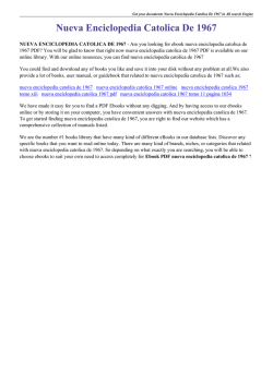 Nueva Enciclopedia Catolica De 1967
