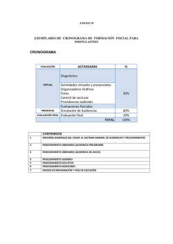 Cronograma de Formaci&oacute;n Inicial para Postulantes