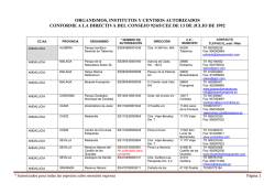 Organismos, institutos y centros (actualizado a 09/06/2016)