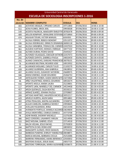 CITA HORARIA SOCIOLOGIA I-2016 - FaCES