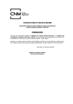 COMUNICADO - extranet cnm