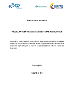 Publicaci&oacute;n Resultados SI BARRANQUILLA