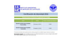 Certificaci&oacute;n de Idoneidad 2016