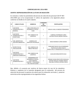 comunicado 001-2016-mds - Municipalidad Distrital de Sachaca