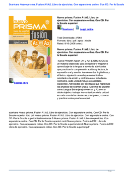 Scaricare Nuevo prisma. Fusion A1/A2. Libro de ejercicios. Con