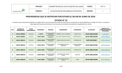 providencias que se notifican por estado el dia 08 de junio de 2016