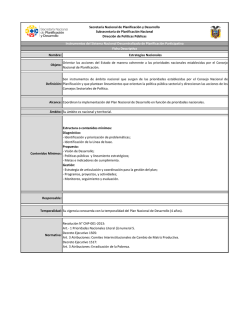 Secretar&iacute;a Nacional de Planificaci&oacute;n y Desarrollo Subsecretaria de