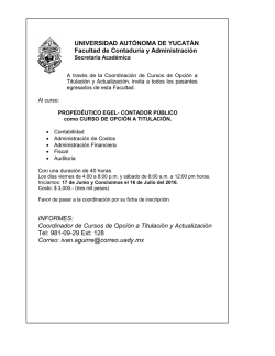 Proped&eacute;utico EGEL CP como Curso de Opci&oacute;n a Titulaci&oacute;n