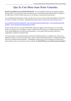 Que Es Una Dieta Sana Itziar Gonzalez